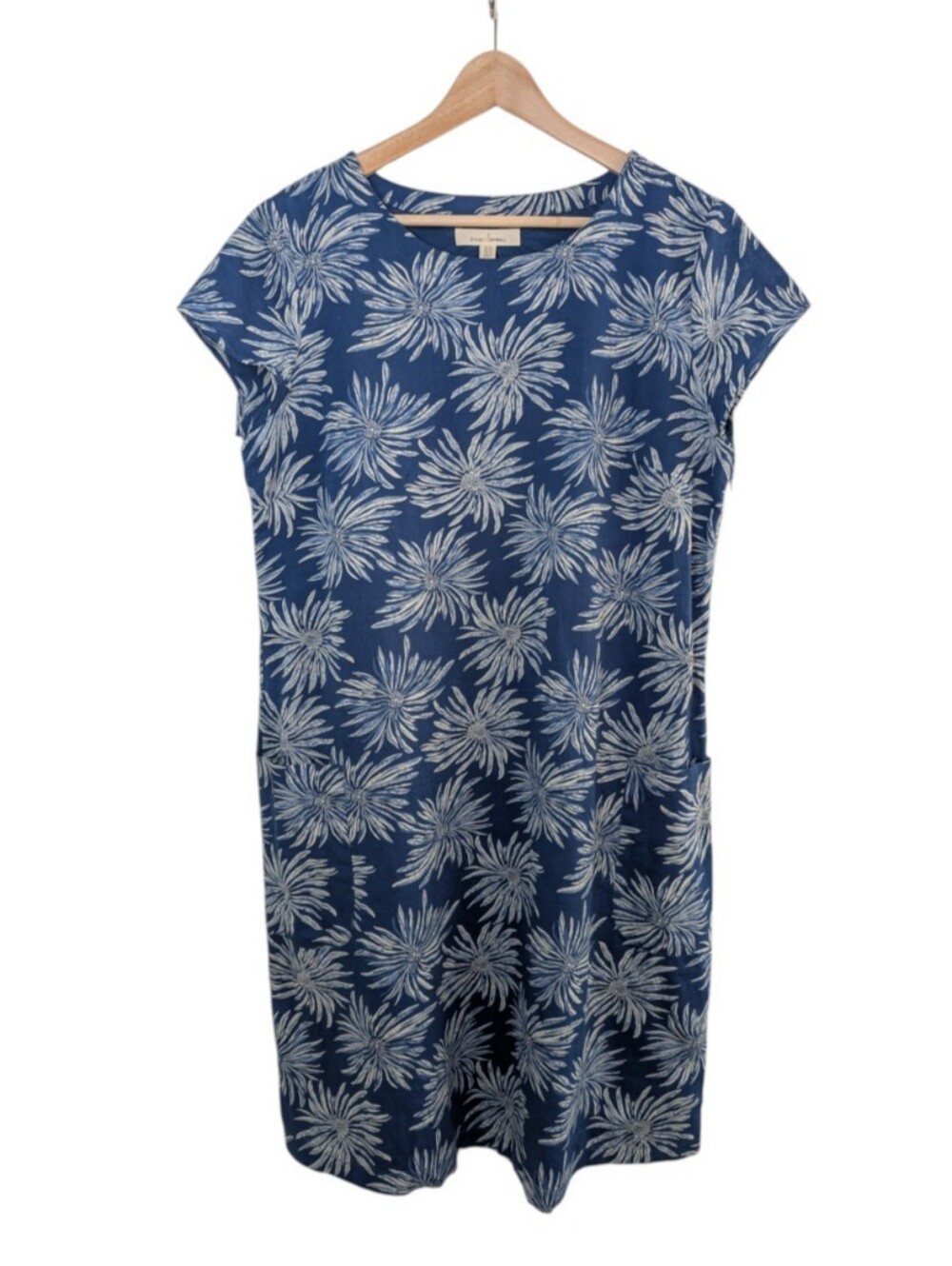 Seasalt Cornwall River Cove Shift Dress Blue White Floral 12